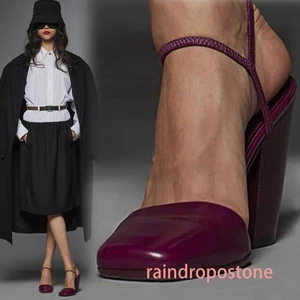 Square Toe Thick Chunky Heel and Sandals Runway Fashion Pumps Women's Shoes Size - Picture 1 of 10