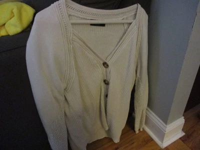 SUÉTER MUJER MANGA LARGA ABOTONADO BLANCO LANE BRYANT 14/16 Foto 1 de 4