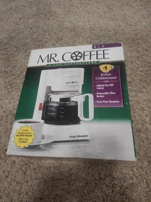 Mr. Coffee BL5 Switch Coffee Maker 4 Cup White 1999 Sealed NEW - Image 1 of 4