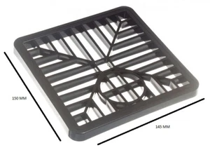 Canale Griglia Drenare Coperchio Nero PVC 6 Inch 150mm Quadrato Confezione Di 10 - Picture 1 of 1
