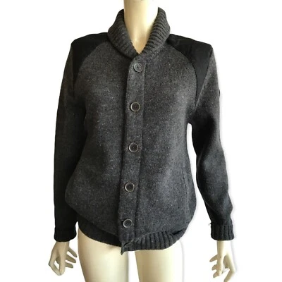 Timberland Hombres Gris Mangas Largas Mantón Cuello Tejido Cárdigan Suéter Talla M Foto 1 de 4