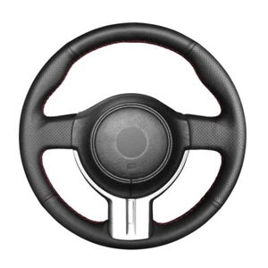 Hand-stitched Black Genuine Leather Car Steering Wheel Cover for Toyota 86 - Picture 1 of 14