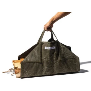 TENT FABRIC FIREWOOD CARRIER - GREEN - Picture 1 of 8
