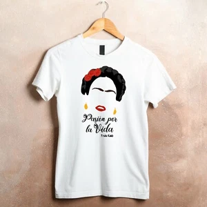 T-Shirt Maglietta Mode Fashion Frida Kahlo Ohrringe Blumen Geschenkidee Neuheit - Bild 1 von 2