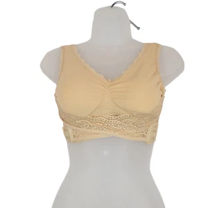 Zenn Instant Lift Front Cross Side Buckle Lace Bra Adjustable size L Beige NEW - Picture 1 of 6