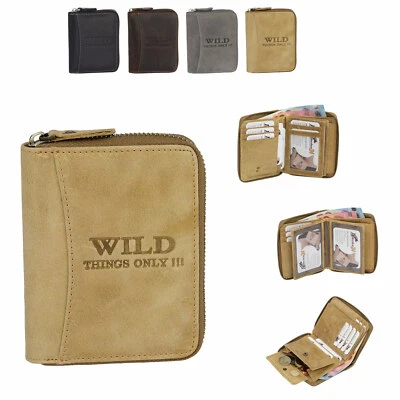 Reißverschluss Herren Leder Geldbörse Geldbeutel Portemonnaie Bag Street 5508 - Bild 1 von 2