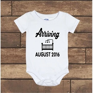 Ankunftsdatum Schwangerschaftsankündigung Gerber Baby Strampler  - Bild 1 von 3