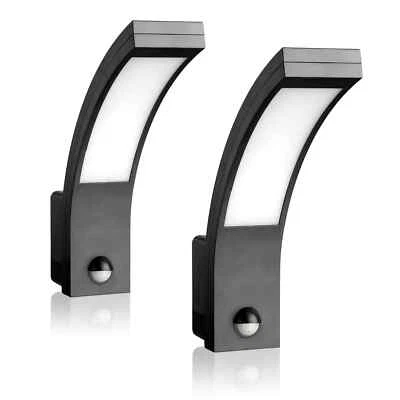 2x LED Aussenleuchte mit Bewegungsmelder Wandleuchte anthrazit LED Sensor SEBSON - Bild 1 von 4