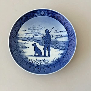Vintage ROYAL COPENHAGEN "Immervad Bridge" Hunter  1977 Wall Plate 7.25" Denmark - Imagen 1 de 11