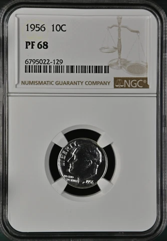 1956 Proof Roosevelt Dime NGC PF68 Cover