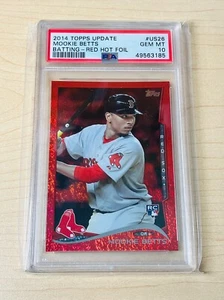 2014 Mookie Betts Topps Update #US-26 Red Hot Foil Rookie RC - PSA 10 - Picture 1 of 2