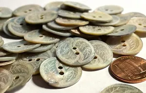 8 PCS Only Lasered Etched Iridescent MOP Abalone Shell Buttons 19mm 3/4" 13559 - Picture 1 of 7