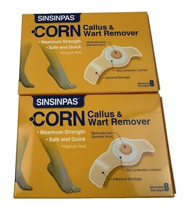 (2) Corn Callus & Wart Remover Maximum Strength 8 packs 16 Patches Total 10/25 - Picture 1 of 5