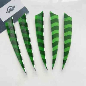 24 PCS ONTFIHS 4" Shield Natural Barred Arrow Feathers Fletchings - Picture 1 of 18