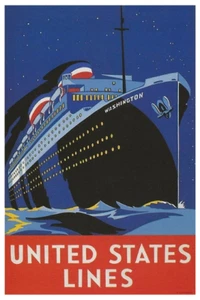OCEAN LINERS 2162 United States Lines S.S. Washington 11 x 17 - Picture 1 of 5