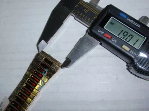 Nuevo ~ 19 mm / 6" *HK Twist-O-Flex *Tono dorado ~ Correa de reloj de acero inoxidable #HB 307 - Imagen 1 de 12