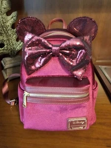 *New* Disney Loungefly Backpack Mickey Mouse Red Maroon Velvet Sequin W/O Tags. - Picture 1 of 6