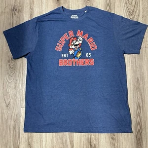 2016 Nintendo Super Mario Brothers EST 85 Blue Graphic T-Shirt Sz 3XL - Picture 1 of 12