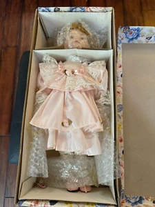 Delton Product Corp 16in Blonde Hair With Blue Eyes Porcelain Doll NIB - Picture 1 of 7