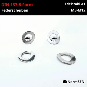 Federscheiben DIN 137 B Form Edelstahl 1A V1A gewellt M3 bis M12 Wellscheiben - Bild 1 von 7