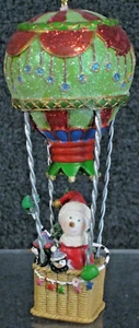 Kurt Adler - Santa Snowman Hot Air Balloon Ornament - Picture 1 of 3