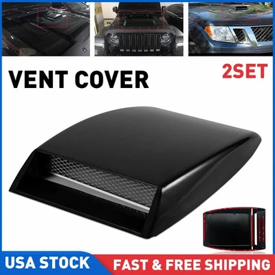 2SET Universal Negro Coche Admisión de Flujo de Aire Cuchara Capó Cubierta de Ventilación Decorativa Foto 1 de 4