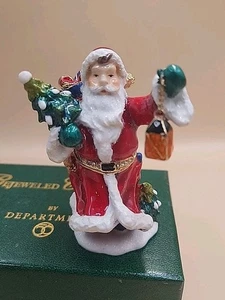 Department 56 Bejeweled Collection Santa w/Lantern Jeweled Box 2006 Christmas - Picture 1 of 6