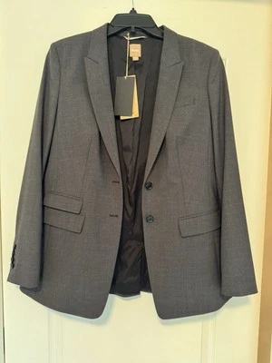 Chaqueta Blazer Hugo Boss 10 Mujer Gris Forrada 2 Botones Foto 1 de 4
