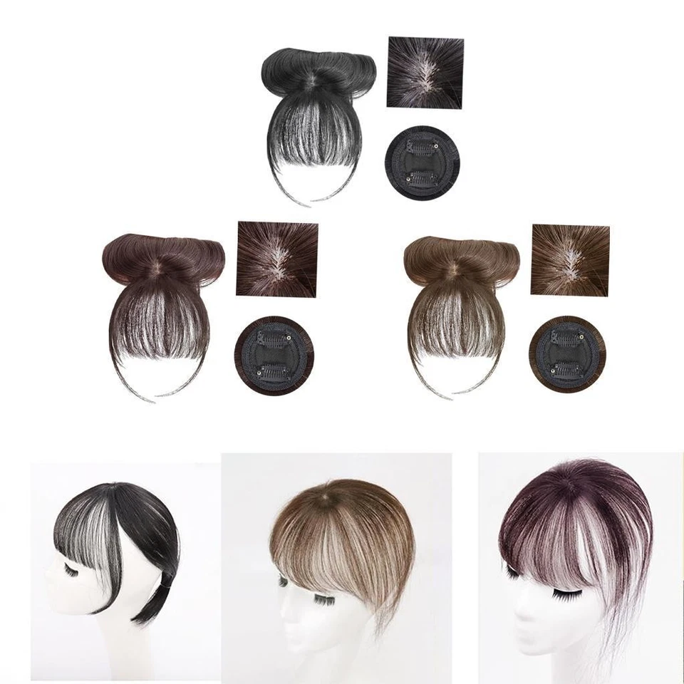 Clip in Topper Air Pony 3D Kunsthaar Extensions Fransen Front Haarteile - Bild 1 von 1