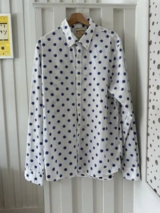 Men’s Scotch & Soda White Blue Embroidered Floral Casual 100% Cotton Shirt XXL - Picture 1 of 14