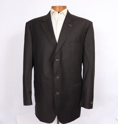 Jos A Bank Signature Suit Jacket Blazer 50L Mens Wool Char Black Pins 3 Btn NWT - Image 1 of 4