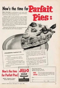 Pubblicità Vintage 1953 Stampa Jell-O Parfait Pies Gelatina Dessert - Foto 1 di 1