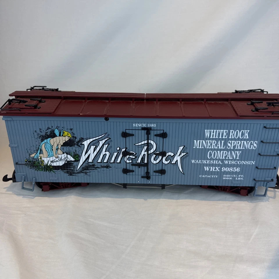 USA Trains White Rock mineral Springs Company Refrigerator Car G Scale Made USA - Image 1 of 4