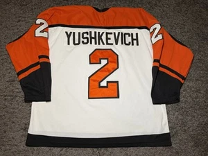 Vintage 90s CCM Philadelphia Flyers Dimitri Yushkevich #2 Hockey Jersey Mens Lrg - Picture 1 of 6