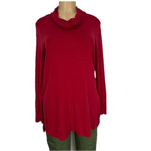 J Jill Pima Baumwolle Wasserfallausschnitt Tunika T-Shirt Damen Größe M Freizeit Strick Top - Bild 1 von 17
