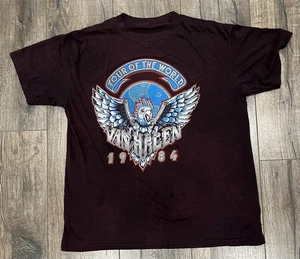 Vintage 1984 Van Halen Concert Tour Of The World Large Original Shirt - Picture 1 of 6