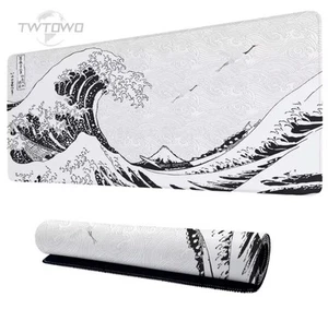 70x30CM Great wave kanagawa hokusai Black and White Large Computer Mouse Pad - Picture 1 of 5