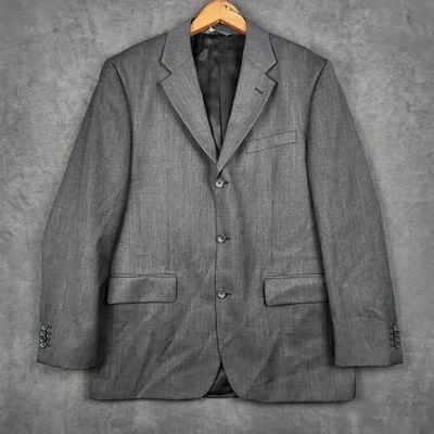 Blazer Banana Republic Para Hombre 42R Gris 100% Lana Tres Botones Forrado Clásico Foto 1 de 4