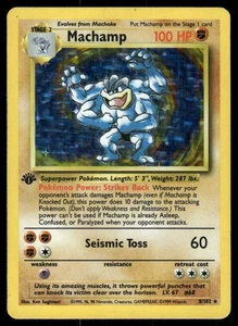 Pokemon Tcg Machamp [1st Edition] #8 Pokemon Base Set LP - Picture 1 of 2