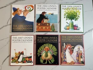 2003, 2004, 2006-2009 Linnea Poster Calendars Lot of 6 12 pack 11 x 14" - Picture 1 of 14
