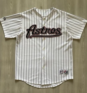 Camiseta Majestic Vintage a Rayas de los Astros de Houston Talla Grande ¡Limpia! - Imagen 1 de 3