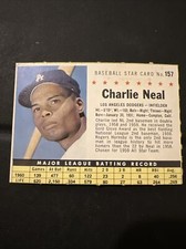 1961 Post Cereal Hand Cut Box Baseball Card #157 - Charlie Neal!