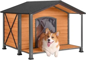 Aivituvin Dog House Wooden Dog Kennel with Roof Heated for Winter Weatherproof - Picture 1 of 28