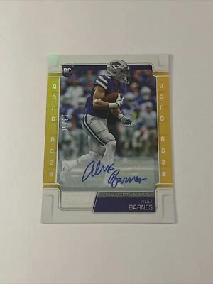 Alex Barnes 2019 Panini Score /50 Gold Zone Holofoil AUTO #386 Rookie - Image 1 of 2