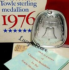 1976 Vintage Towle Silversmith Sterling Silver Liberty Bell Ornament Medallion