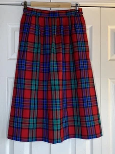 Pendleton Vintage Skirt 100% Virgin Wool Lined Academia Red Plaid Pockets Sz 6 - Picture 1 of 3