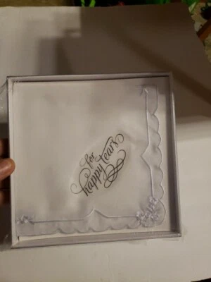 LILLIAN ROSE HANKIE HANKY HAPPY TEARS 12" BLANCO BORDADO VIEIRA Boda  Foto 1 de 4