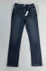 Pantalones de mezclilla Forever 21 Premium de ajuste universal para mujer talla M-L negros tiro medio nuevos con etiquetas - Imagen 1 de 9
