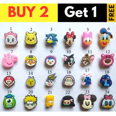 Cartoon Charms, PVC Shoe Decor Jibbitz Set  for Crocs Shoes - image 1 of 4