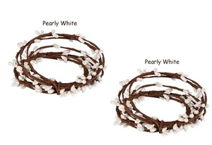Guirnalda 2 rollos Pip Berry de una sola hebra BLANCA PERLADA 9 pies ea - total 18 pies - Imagen 1 de 3